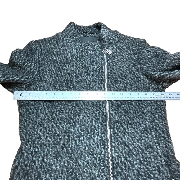 MAISON SCOTCH Wool Blend Boucle Moto Style Blazer Faux Leather Trim US Sz 2 - Picture 6 of 13